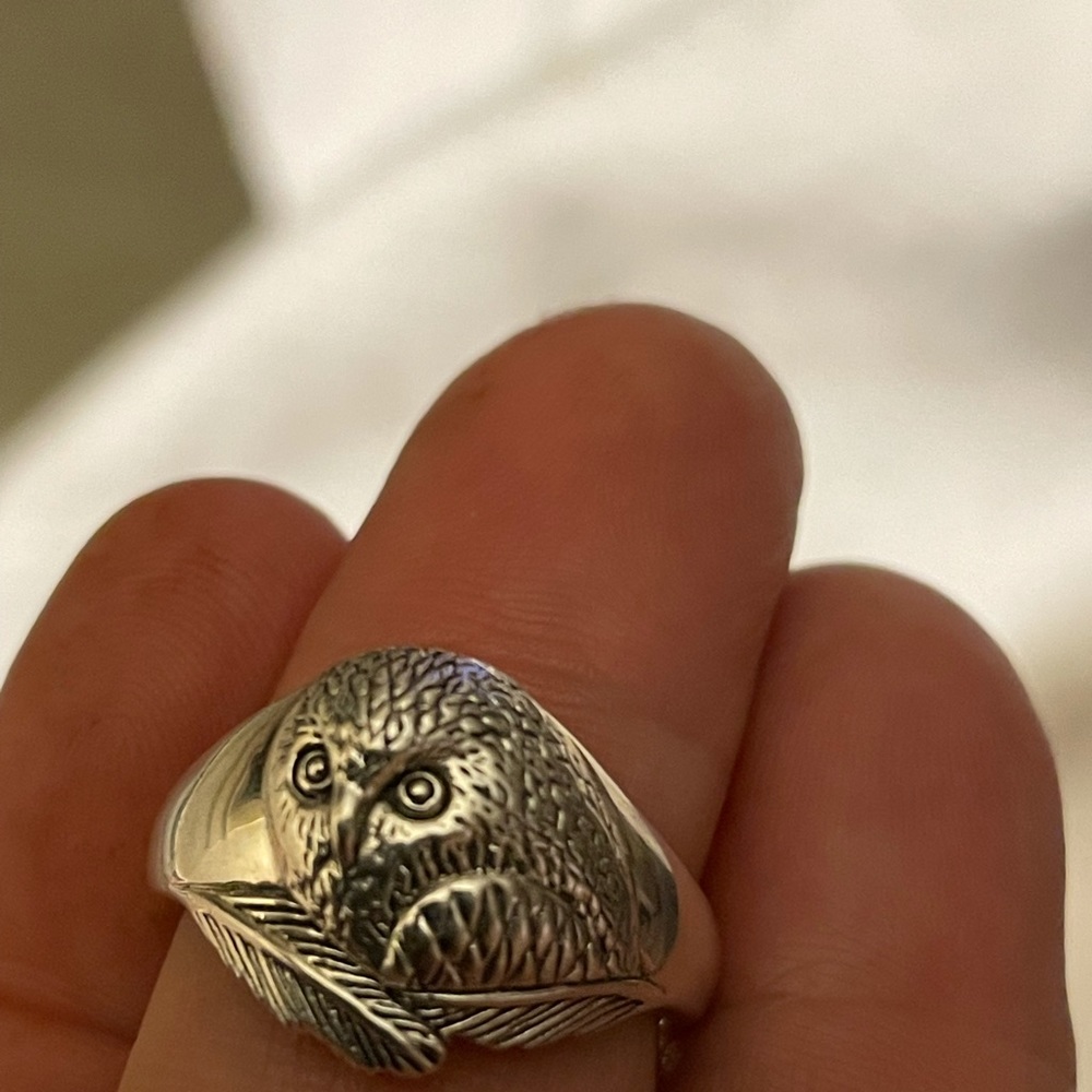 Sterling Silver owl ring